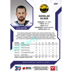 2022/23 Sportzoo ELH 1. série #228 Nicolas Hlava Blue xx/99