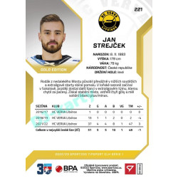 2022/23 Sportzoo ELH 1. série #221 Jan Strejček Gold xx/19