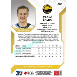 2022/23 Sportzoo ELH 1. série #222 Radim Šalda Gold xx/19