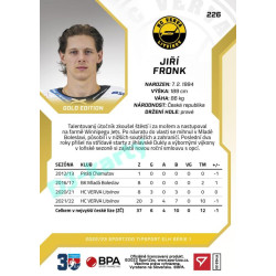 2022/23 Sportzoo ELH 1. série #226 Jiří Fronk Gold xx/19