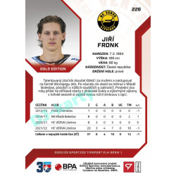 2022/23 Sportzoo ELH 1. série #226 Jiří Fronk Red xx/49