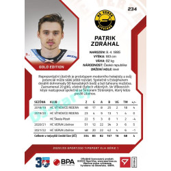 2022/23 Sportzoo ELH 1. série #234 Patrik Zdráhal Red xx/49