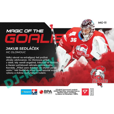 2021/22 Sportzoo TIPSPORT ELH Jakub Sedláček #MG-11 Magic of the GOALIE