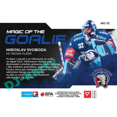 2021/22 Sportzoo TIPSPORT ELH Miroslav Svoboda #MG-12 Magic of the GOALIE