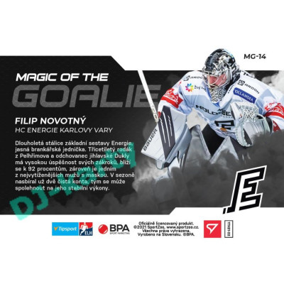 2021/22 Sportzoo TIPSPORT ELH Filip Novotný #MG-14 Magic of the GOALIE