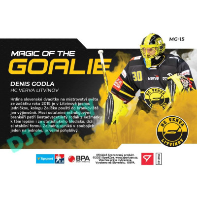 2021/22 Sportzoo TIPSPORT ELH Denis Godla #MG-15 Magic of the GOALIE