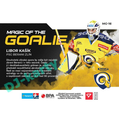 2021/22 Sportzoo TIPSPORT ELH Libor Kašík #MG-16 Magic of the GOALIE