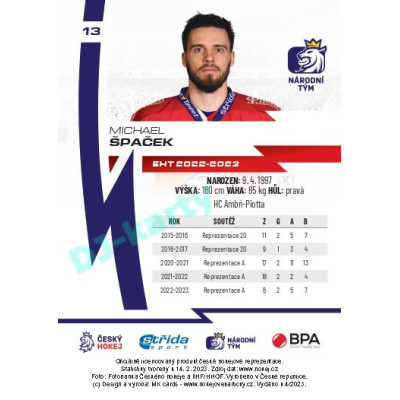 2023 MK reprezentace #13 Michael Špaček