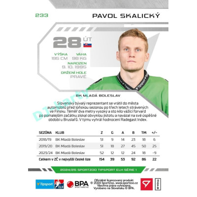 2024/25 Sportzoo ELH 1. serie #233 Pavol Skalický