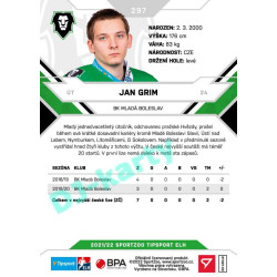 2021/22 Sportzoo TIPSPORT ELH 2. série #297 Jan Grim