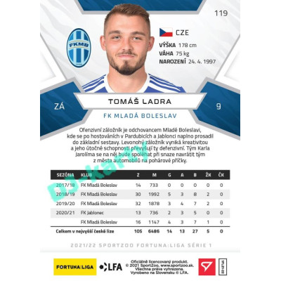 2021/22 Sportzoo Fortuna Liga Tomáš Ladra #119
