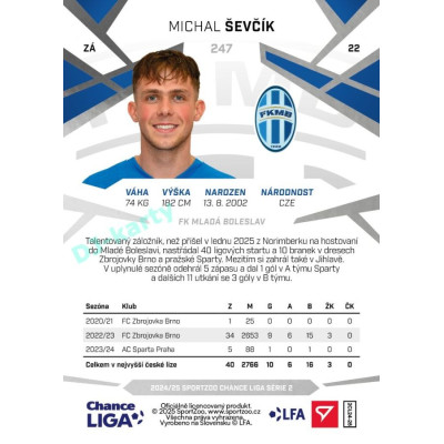 2024/25 Sportzoo Chance Liga 2. série #247 Michal Ševčík