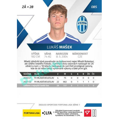 2022/23 Sportzoo Fortuna Liga 1. série #085 Lukáš Mašek