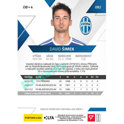 2022/23 Sportzoo Fortuna Liga 1. série #082 David Šimek