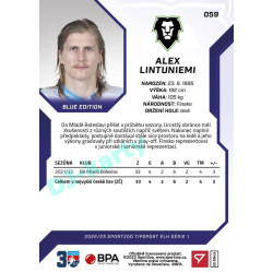 2022/23 Sportzoo ELH 1. série #059 Alex Lintuniemi Blue xx/99