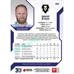 2022/23 Sportzoo ELH 1. série #063 David Štich Blue xx/99
