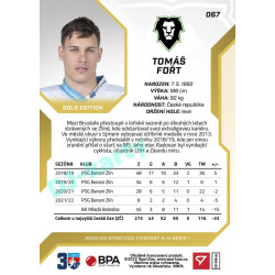 2022/23 Sportzoo ELH 1. série #067 Tomáš Fořt Gold xx/19