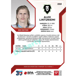 2022/23 Sportzoo ELH 1. série #059 Alex Lintuniemi Red xx/49