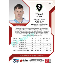 2022/23 Sportzoo ELH 1. série #067 Tomáš Fořt Red xx/49