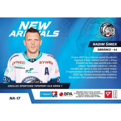 2024/25 Sportzoo ELH 1. serie #NA-17 Radim Šimek New Arrivals