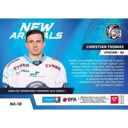 2024/25 Sportzoo ELH 1. serie #NA-18 Christian Thomas New Arrivals
