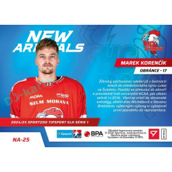 2024/25 Sportzoo ELH 1. serie #NA-25 Marek Korenčík New Arrivals