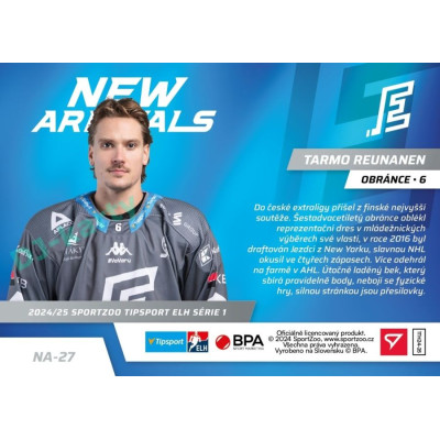 2024/25 Sportzoo ELH 1. serie #NA-27 Tarmo Reunanen New Arrivals