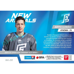 2024/25 Sportzoo ELH 1. serie #NA-28 Arttu Ilomäki New Arrivals