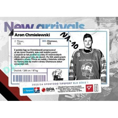 2023/24 Sportzoo ELH 1. série #NA-10 Aron Chmielewski New Arrival