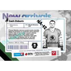 2023/24 Sportzoo ELH 1. série #NA-12 Zach Osburn New Arrival