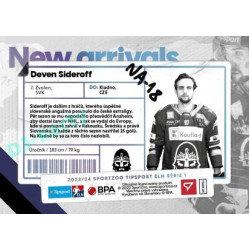 2023/24 Sportzoo ELH 1. série #NA-18 Deven Sideroff New Arrival