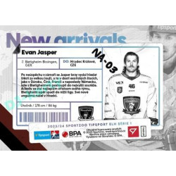 2023/24 Sportzoo ELH 1. série #NA-03 Evan Jasper New Arrival