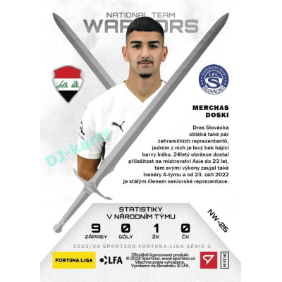 2023/24 Sportzoo Fortuna Liga 2. série #NW-26 Merchas Doski National Team Warriors