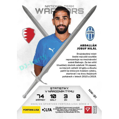 2023/24 Sportzoo Fortuna Liga 2. série #NW-31 Abdalláh Júsuf Hilál National Team Warriors
