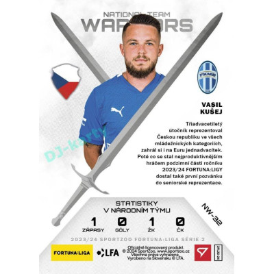 2023/24 Sportzoo Fortuna Liga 2. série #NW-32 Vasil Kušej National Team Warriors