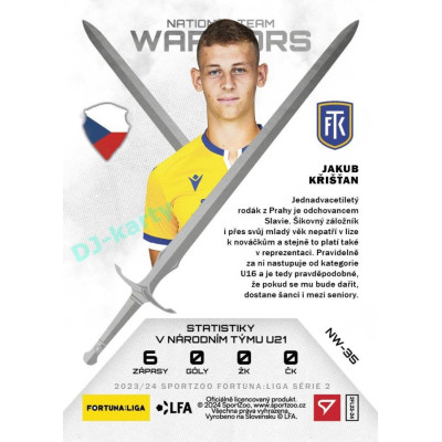 2023/24 Sportzoo Fortuna Liga 2. série #NW-35 Jakub Křišťan National Team Warriors