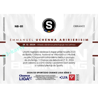 2024/25 Sportzoo Chance Liga 2. série #NB-01 Emmanuel Uchenna Aririerisim New Beginning