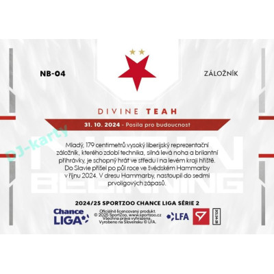2024/25 Sportzoo Chance Liga 2. série #NB-04 Divine Teah New Beginning