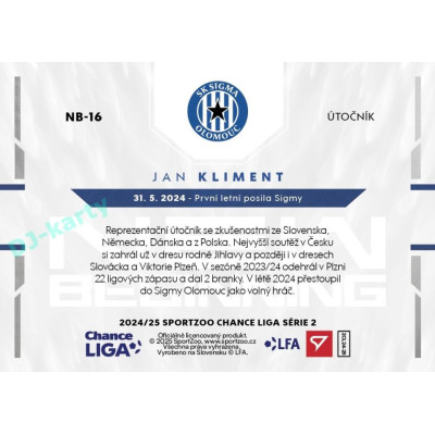2024/25 Sportzoo Chance Liga 2. série #NB-16 Jan Kliment New Beginning