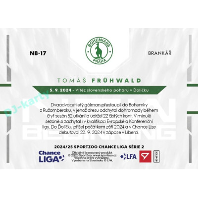 2024/25 Sportzoo Chance Liga 2. série #NB-17 Tomáš Frühwald New Beginning