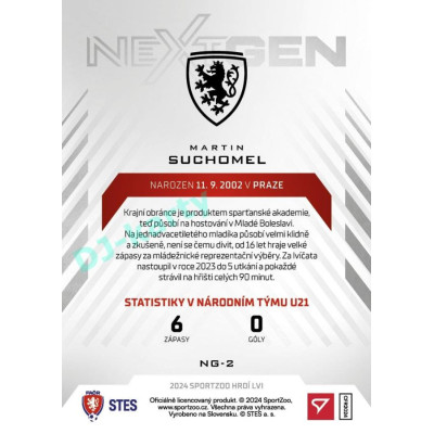 2024 Sportzoo HRDÍ LVI #NG-2 Martin Suchomel Next Gen