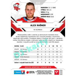 2021/22 Sportzoo TIPSPORT ELH 2. série #322 Alex Rašner