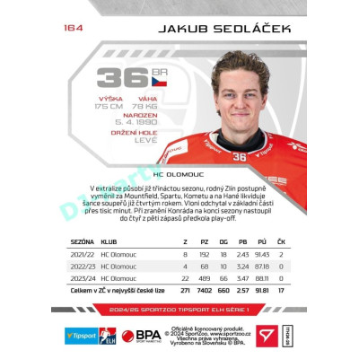 2024/25 Sportzoo ELH 1. serie #164 Jakub Sedláček