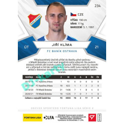 2021/22 Sportzoo Fortuna Liga 2. série #234 Jiří Klíma