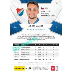 2021/22 Sportzoo Fortuna Liga Adam Jánoš #47
