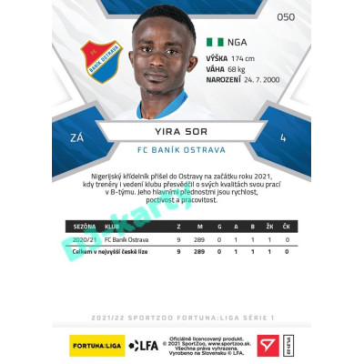 2021/22 Sportzoo Fortuna Liga Yira Sor #50