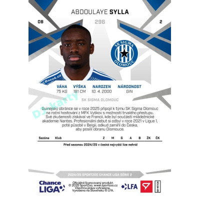 2024/25 Sportzoo Chance Liga 2. série #296 Abdoulaye Sylla