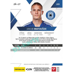 2022/23 Sportzoo Fortuna Liga 2. série #289 Jakub Matoušek