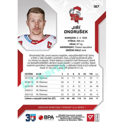 2022/23 Sportzoo ELH 1. série #167 Jiří Ondrušek