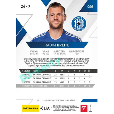 2022/23 Sportzoo Fortuna Liga 1. série #096 Radim Breite PROMO